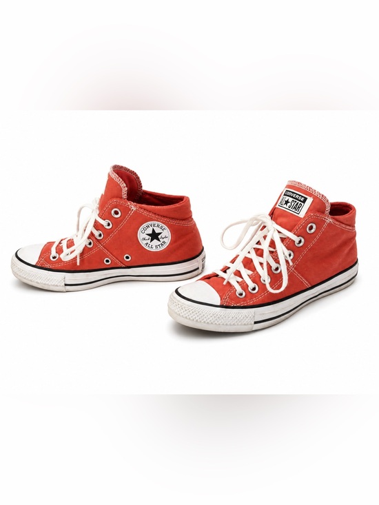 Converse Shoes - Converse Chuck Taylor All Star Mid-Top Sneakers Coral Orange Canvas Lace-Up